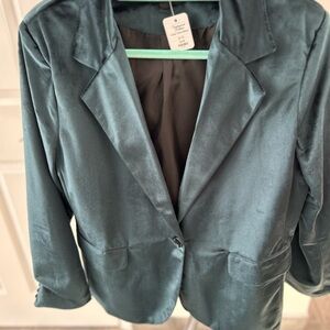 Private Label Teal Velvet Blazer